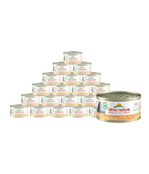 Almo Nature Nassfutter Für Katzen HFC Natural, Thunfisch & Garnelen, 24 X 70 G 3 Almo Nature Nassfutter Für Katzen HFC Natural, Thunfisch & Garnelen, 24 X 70 G