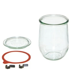 Dehner WECK® Tulpenglas, 1000 Ml, Inkl. Einkochringe & Klammern, 4er-Set -Eleganter Garten 206961 BildD 002 WeckglasWeckglas1LTulpe4St