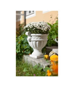 Fantasieco Stein-Vase Baden, Weiß, Ca. Ø45/H42 Cm -Eleganter Garten 2388742 WE MO 001 VaseMarmorWeiss46cm