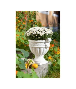 Fantasieco Stein-Vase Baden, Weiß, Ca. Ø45/H42 Cm -Eleganter Garten 2388742 WE MO 002 VaseMarmorWeiss46cm