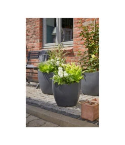 Scheurich Kunststoff-Topf Wave Globe Cubo, Schwarz-granit -Eleganter Garten 2508570 WE MO 002 ScheurichKunststoffTopfWaveGlobeCubo40x40x36cmTopfBlumentopfPflanztopfPflanzgefaess