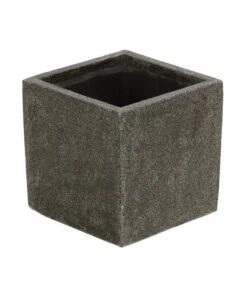 Dehner Polystone-Topf Auckland, Quadratisch, Grau