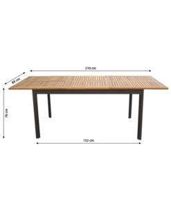 Dehner Teak-Ausziehtisch Colmar, Ca. B152-210/H76/T89 Cm -Eleganter Garten 2785608 WE DE 001 GartenmoebelsetTischColmar