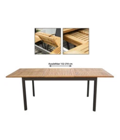 Dehner Teak-Ausziehtisch Colmar, Ca. B152-210/H76/T89 Cm -Eleganter Garten 2785608 WE IG 001 DehnerHolztischCalais