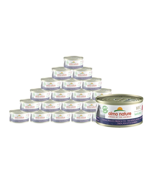 Almo Nature Nassfutter Für Katzen HFC Natural, Thunfisch, Huhn & Schinken, 24 X 70 G 3 Almo Nature Nassfutter Für Katzen HFC Natural, Thunfisch, Huhn & Schinken, 24 X 70 G