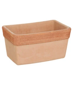 Degrea Terrakotta-Kasten Graffiato, Rechteckig, Terrakotta-hell