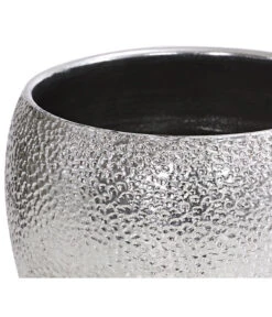Dehner Keramik-Übertopf Rosella, Bauchig, Silber -Eleganter Garten 3136926 PR DE 001 KeramikTopfRosellaChromDehnerExpressHerzig
