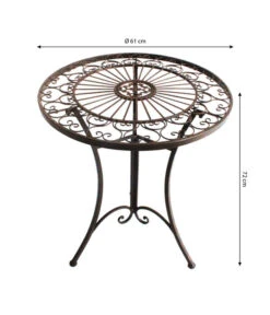 Metalltisch Antik, Ca. Ø61/H72 Cm -Eleganter Garten 3214889 WE BG 001 Metalltischrundantik