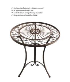 Metalltisch Antik, Ca. Ø61/H72 Cm -Eleganter Garten 3214889 WE IG 005 Metalltischrundantik