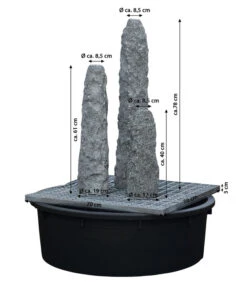 Dehner Granit-Gartenbrunnen Mountains, Ca. H83 Cm -Eleganter Garten 3253283 WE DE 002 DehnerGranitGartenbrunnenMountains25x25x80cm