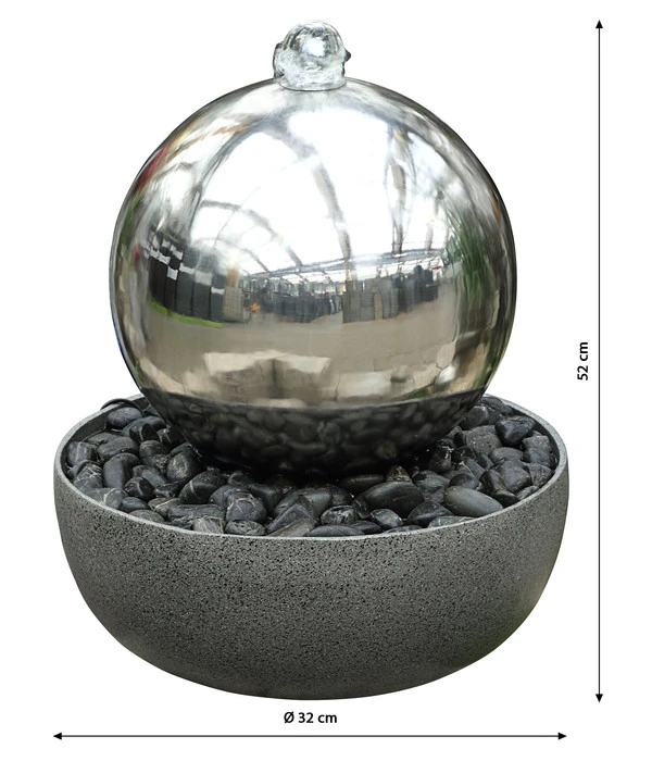 Dehner Edelstahl-Gartenbrunnen Globe, Ca. Ø32/H52 Cm 7 Dehner Edelstahl-Gartenbrunnen Globe, Ca. Ø32/H52 Cm – Bild 5