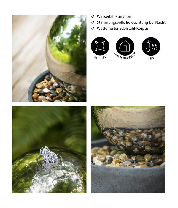 Dehner Edelstahl-Gartenbrunnen Globe, Ca. Ø32/H52 Cm 6 Dehner Edelstahl-Gartenbrunnen Globe, Ca. Ø32/H52 Cm – Bild 4