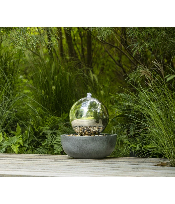 Dehner Edelstahl-Gartenbrunnen Globe, Ca. Ø32/H52 Cm 4 Dehner Edelstahl-Gartenbrunnen Globe, Ca. Ø32/H52 Cm – Bild 2