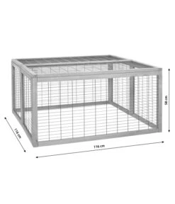 Dehner Freilaufgehege Rolf, Ca. B116/H58/T116 Cm -Eleganter Garten 3515442 WE BG 001 FujianTouristTradingFreilaufgehegeRolfNagerfreilaufRolfDach