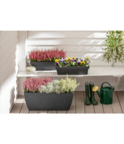 Kunststoff-Pflanzkasten Rille, Ca. B80/H34/T40 Cm, Anthrazit 7 Kunststoff-Pflanzkasten Rille, Ca. B80/H34/T40 Cm, Anthrazit -Eleganter Garten 3697406 WE MO 001 KunststoffPflanzkastenRille