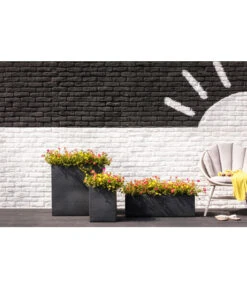 Dehner Kunststoff-Säulentopf Palermo, Eckig 7 Dehner Kunststoff-Säulentopf Palermo, Eckig -Eleganter Garten 3728110 3728151 3940756 WE MO 007 KunststoffBlumenkuebelKubusanthrazitBlumentopf 1