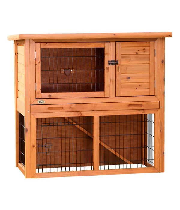 Trixie Natura Kleintierstall Mit Freilaufgehege, Braun, Ca. B104/H97/T52 Cm 3 Trixie Natura Kleintierstall Mit Freilaufgehege, Braun, Ca. B104/H97/T52 Cm