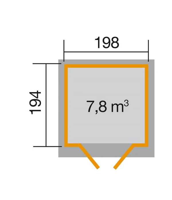 Weka Gartenhaus 325 Gr. 2, Ca. B200/H225/T241 Cm 4 Weka Gartenhaus 325 Gr. 2, Ca. B200/H225/T241 Cm – Bild 2