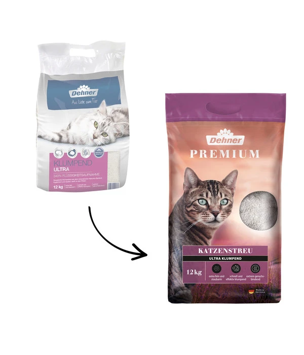 Dehner Premium Katzenstreu Ultra, Klumpend 3 Dehner Premium Katzenstreu Ultra, Klumpend