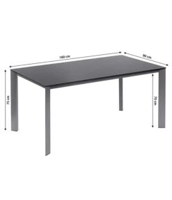 Dehner Esstisch Macon, Ca. B160/H75/T90 Cm -Eleganter Garten 4030797 WE BG 001 SkizzeTischMacon