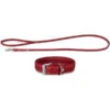 Das Lederband Halsband/Leinen-Set Olivvia Barcelona Indian-Red -Eleganter Garten 4062857 WE FS 001 DasLederbandSetHundehalsbandPlusHundeleineIndianRed