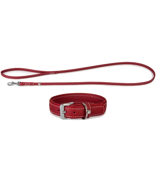 Das Lederband Halsband/Leinen-Set Olivvia Barcelona Indian-Red 3 Das Lederband Halsband/Leinen-Set Olivvia Barcelona Indian-Red
