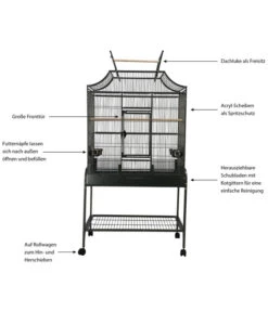 Dehner Vogelvoliere Paola, Ca. B86/H155/T55,5 Cm -Eleganter Garten 4075412 WE IG 003 DehnerVolierePaola