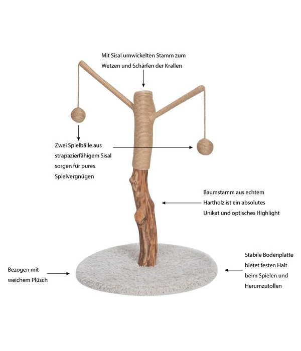 Dehner Premium Lovely Natur-Kratzbaum Auspowern & Ausspannen 4 Dehner Premium Lovely Natur-Kratzbaum Auspowern & Ausspannen – Bild 2