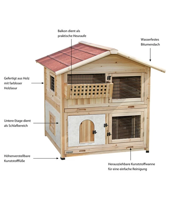 KERBL Kaninchenstall Tyrol Alpin, Ca. B119/H119/T100 Cm 4 KERBL Kaninchenstall Tyrol Alpin, Ca. B119/H119/T100 Cm – Bild 2