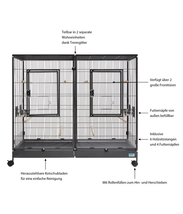 SAVIC Nager- Und Vogelheim Tasmania 120, Ca. B120/H107/T65 Cm 10 SAVIC Nager- Und Vogelheim Tasmania 120, Ca. B120/H107/T65 Cm – Bild 8