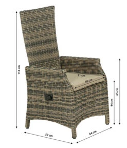 Dehner Geflechtsessel Siena, Braun Meliert -Eleganter Garten 4209961 WE BG 001 GeflechtsesselSiena