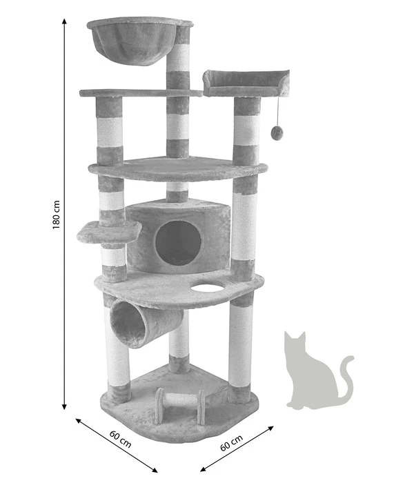 Dehner Kratzbaum Edda, Ca. B60/H180/T60 Cm 6 Dehner Kratzbaum Edda, Ca. B60/H180/T60 Cm – Bild 4