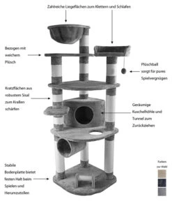 Dehner Kratzbaum Edda, Ca. B60/H180/T60 Cm 8 Dehner Kratzbaum Edda, Ca. B60/H180/T60 Cm -Eleganter Garten 4272563 WE IG 001 DehnerMarkenqualitaetKatzenkratzbaumEddaGrau