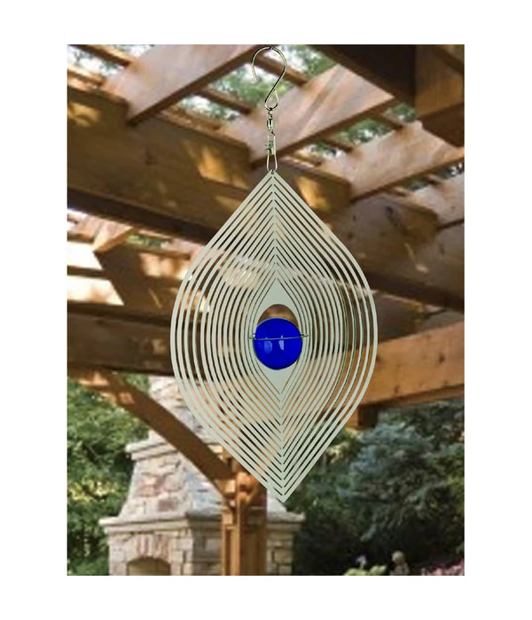 NATURE'S MELODY Windspiel Cosmo Katzenauge, 16,5 X 4,5 X 33 Cm, Silber/blau 4 NATURE'S MELODY Windspiel Cosmo Katzenauge, 16,5 X 4,5 X 33 Cm, Silber/blau – Bild 2