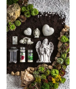 Dehner Polyresin-Engel Kniend, Ca. B26/H33,8/T17,5 Cm -Eleganter Garten 4331781 WE MO 002 Engel