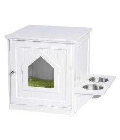 UPP Haustierschrank Mit Futterstation 12 UPP Haustierschrank Mit Futterstation -Eleganter Garten 4332052 WE FS 004 UppKatzenschrankMitFutterstationWeiss