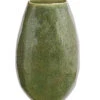 Dehner Keramik-Vase Linn, Bauchig, Dunkelgrün
