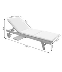 Dehner Rollliege Ravenna, Ca. B70/H89/T200 Cm -Eleganter Garten 4407086 WE BG 001 RollliegeRavenna