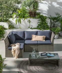 Dehner Geflecht-Lounge Rom, 4-teilig -Eleganter Garten 4407334 WE MO 002 DehnerGeflechtLoungeRomNEU