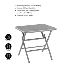 Dehner Klapptisch Chicago, Eckig -Eleganter Garten 4422382 WE IG 001 CHICAGOKLAPPTISCH80x80