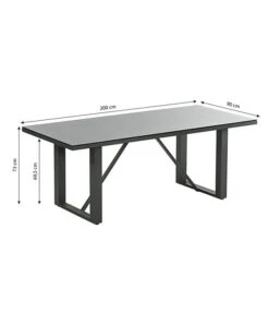 Dehner Alutisch Monaco, Ca. B200/H73/T90 Cm -Eleganter Garten 4424891 WE BG 001 TischMonaco