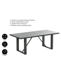 Dehner Alutisch Monaco, Ca. B200/H73/T90 Cm -Eleganter Garten 4424891 WE IG 001 TischMonaco