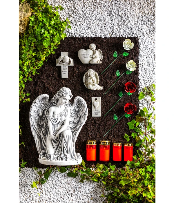 Fantasieco Stein-Engel Kniend, Ca. B39/H50/T29 Cm 4 Fantasieco Stein-Engel Kniend, Ca. B39/H50/T29 Cm – Bild 2