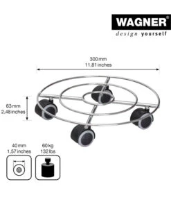 Wagner Pflanzroller, Verchromt -Eleganter Garten 4426193 WE DE 001 PflRollerMultiDraht
