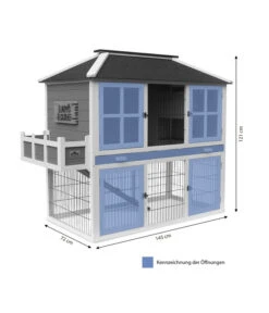 Dehner Nagerheim Happy Home Palazzo, Blau, Ca. B145/H121/T72 Cm -Eleganter Garten 4427746 WE BG 001 Dehner MarkenqualitaetHappyHomePalazzoMG
