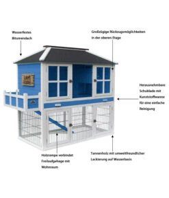 Dehner Nagerheim Happy Home Palazzo, Blau, Ca. B145/H121/T72 Cm -Eleganter Garten 4427746 WE IG 001 Dehner MarkenqualitaetHappyHomePalazzo