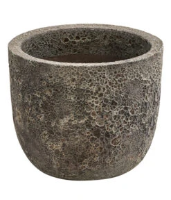Dehner Keramik-Topf Priäus, Rund, Grau-braun