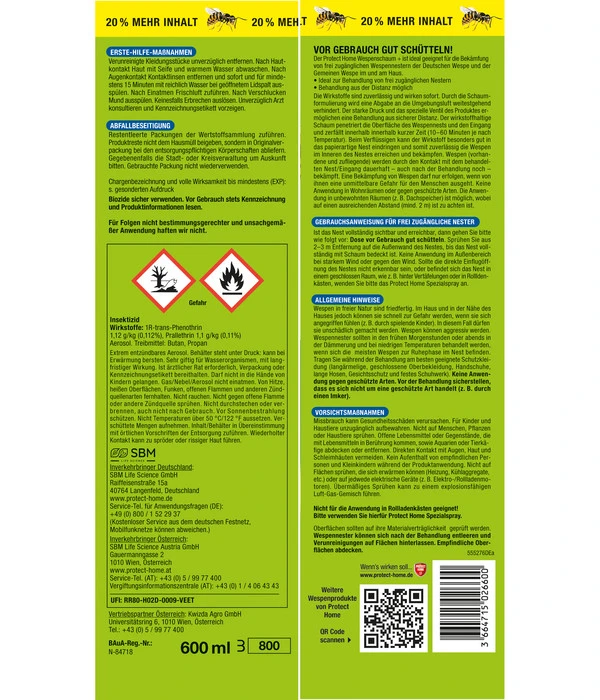 PROTECT HOME Forminex Wespen Schaum +, 600 Ml 4 PROTECT HOME Forminex Wespen Schaum +, 600 Ml – Bild 2