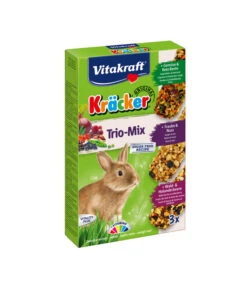Vitakraft Kräcker Trio-Mix, Gemüse, Nuss & Waldbeere Für Zwergkaninchen