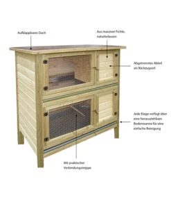 Elmato® Kaninchenstall Bavaria King Jumper, Ca. B118/H118,5/T70 Cm -Eleganter Garten 5061882 WE IG 003 ElmatoKaninchenheimBavariaJumperMG